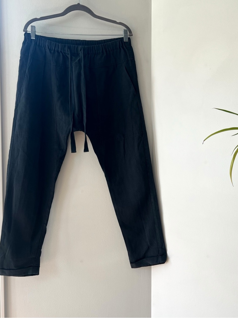 Ulla Johnson Black Linen Tencel Blend Haram Pants | Size 2